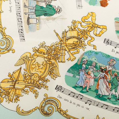 Hermes Carre 45 Chansons de France French Song Scarf Multicolor Silk — view 4