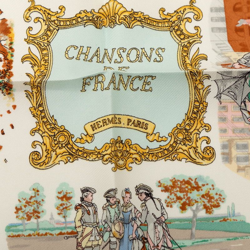 Hermes Carre 45 Chansons de France French Song Scarf Multicolor Silk — view 2