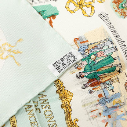 Hermes Carre 45 Chansons de France French Song Scarf Multicolor Silk — view 7