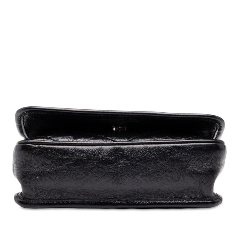 Saint Laurent Cassandra Niki YSL Logo Chain Shoulder Bag Black Leather — view 3