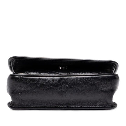Saint Laurent Cassandra Niki YSL Logo Chain Shoulder Bag Black Leather — view 3