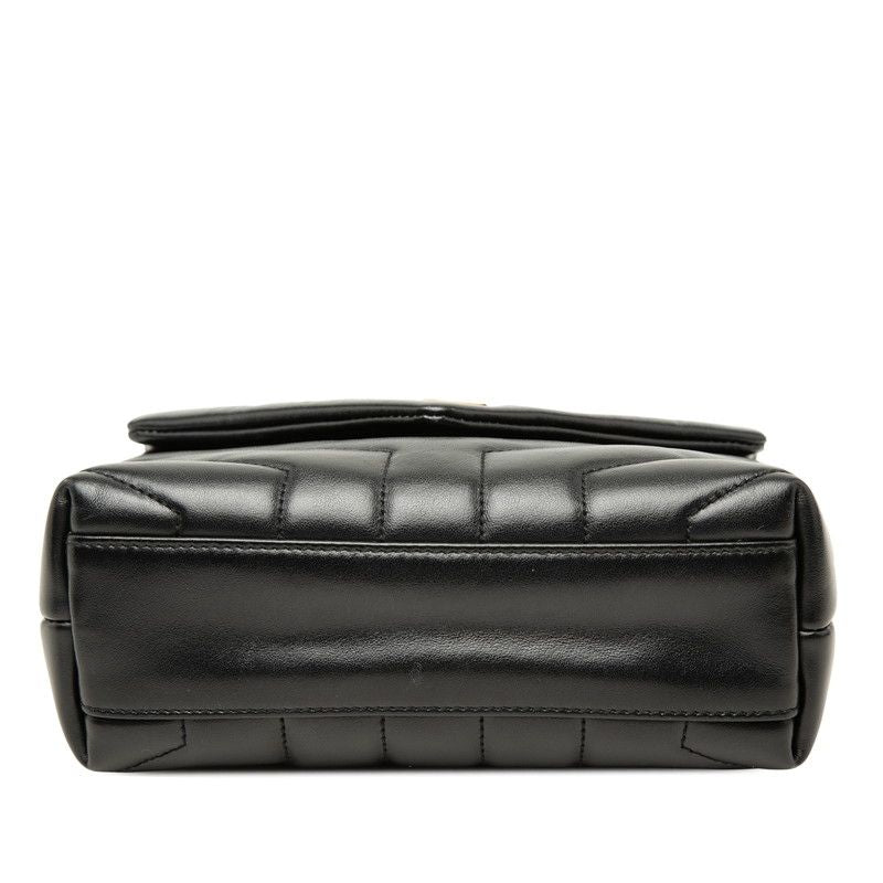 Saint Laurent YSL Logo Loulou Toy Crossbody Shoulder Bag Black Leather — view 3