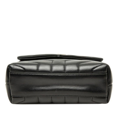 Saint Laurent YSL Logo Loulou Toy Crossbody Shoulder Bag Black Leather — view 3