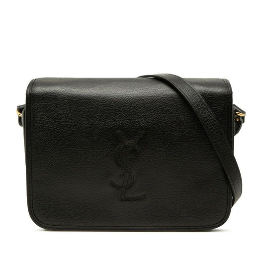 Saint Laurent YSL Logo Crossbody Shoulder Bag Black Leather