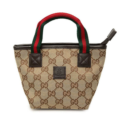 Gucci GG Canvas Sherry Line Mini Tote Bag Beige Brown
