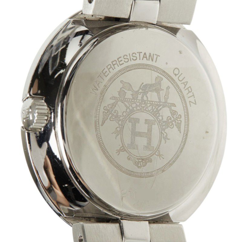 Hermes Clipper Watch White Silver Gold Stainless Steel — view 6