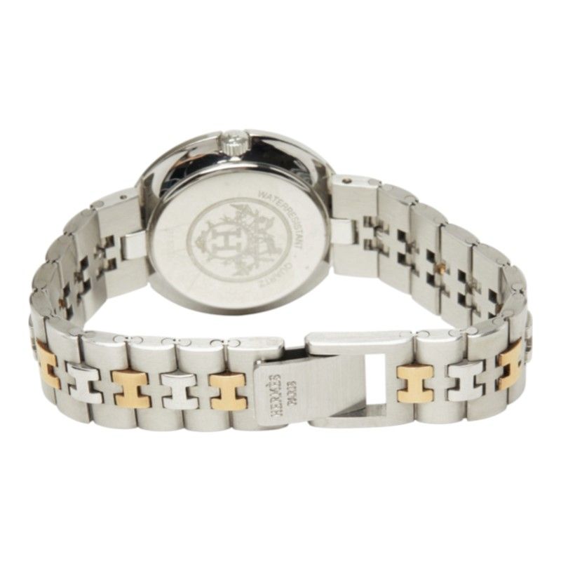 Hermes Clipper Watch White Silver Gold Stainless Steel — view 5