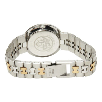 Hermes Clipper Watch White Silver Gold Stainless Steel — view 5