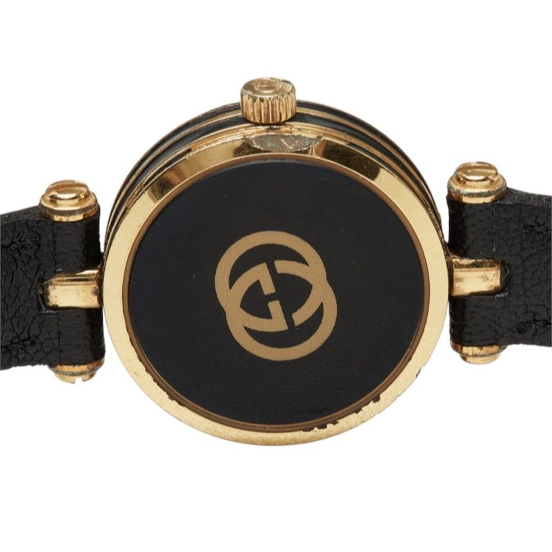 Gucci Watch Black Gold Stainless Steel Leather — view 6