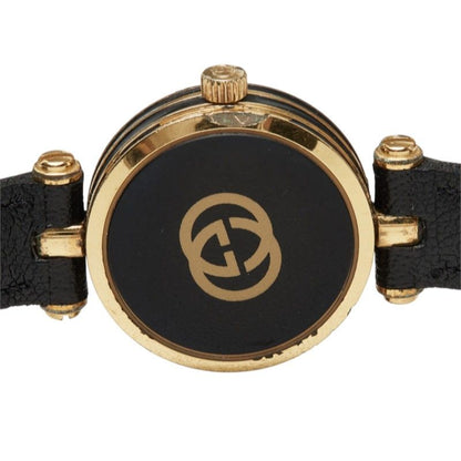 Gucci Watch Black Gold Stainless Steel Leather — view 6