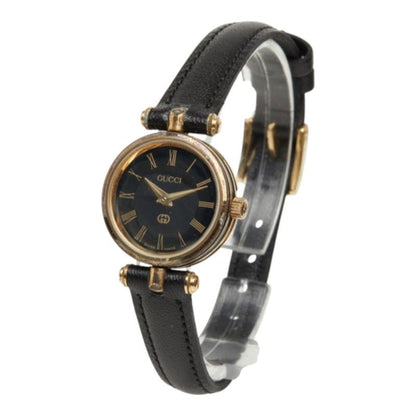 Gucci Watch Black Gold Stainless Steel Leather — view 2