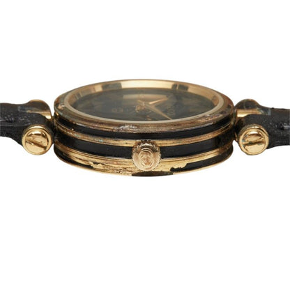 Gucci Watch Black Gold Stainless Steel Leather — view 3