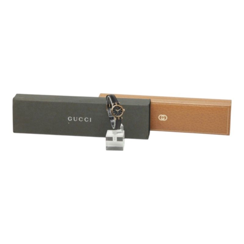 Gucci Watch Black Gold Stainless Steel Leather — view 8