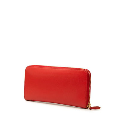 Prada Zip Around Wallet Red Gold Vitello Move Leather — view 2