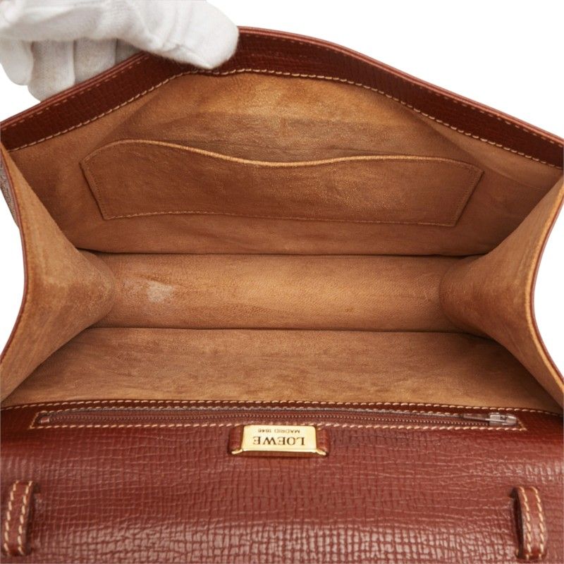 Loewe Barcelona 2-Way Shoulder Bag Brown Leather — view 8