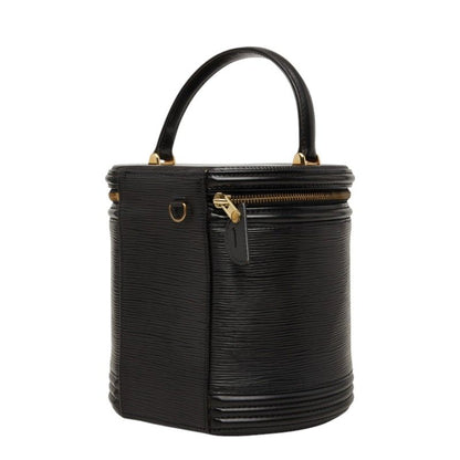 Louis Vuitton Epi Cannes Handbag Vanity Bag Top Handle Noir Black Leather — view 2