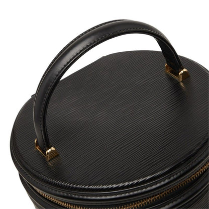 Louis Vuitton Epi Cannes Handbag Vanity Bag Top Handle Noir Black Leather — view 6