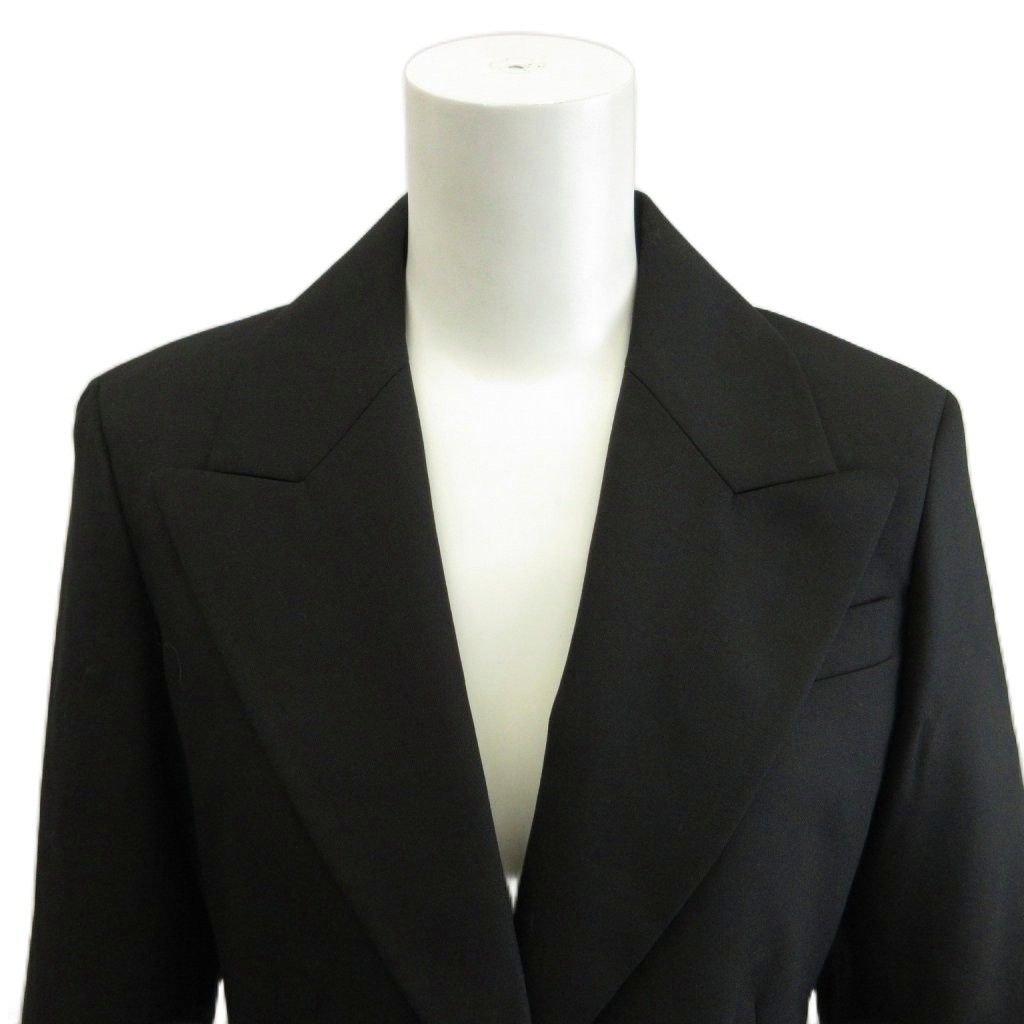 Dior Uniform Uniforme Wool Peak Lapel Tailored Jacket Black CD Logo Button 38 — view 5