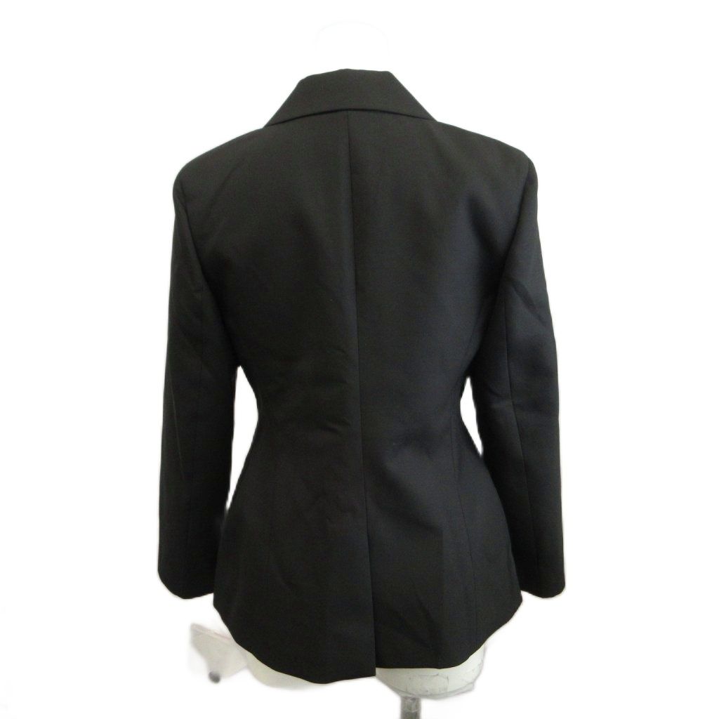 Dior Uniform Uniforme Wool Peak Lapel Tailored Jacket Black CD Logo Button 38 — view 2