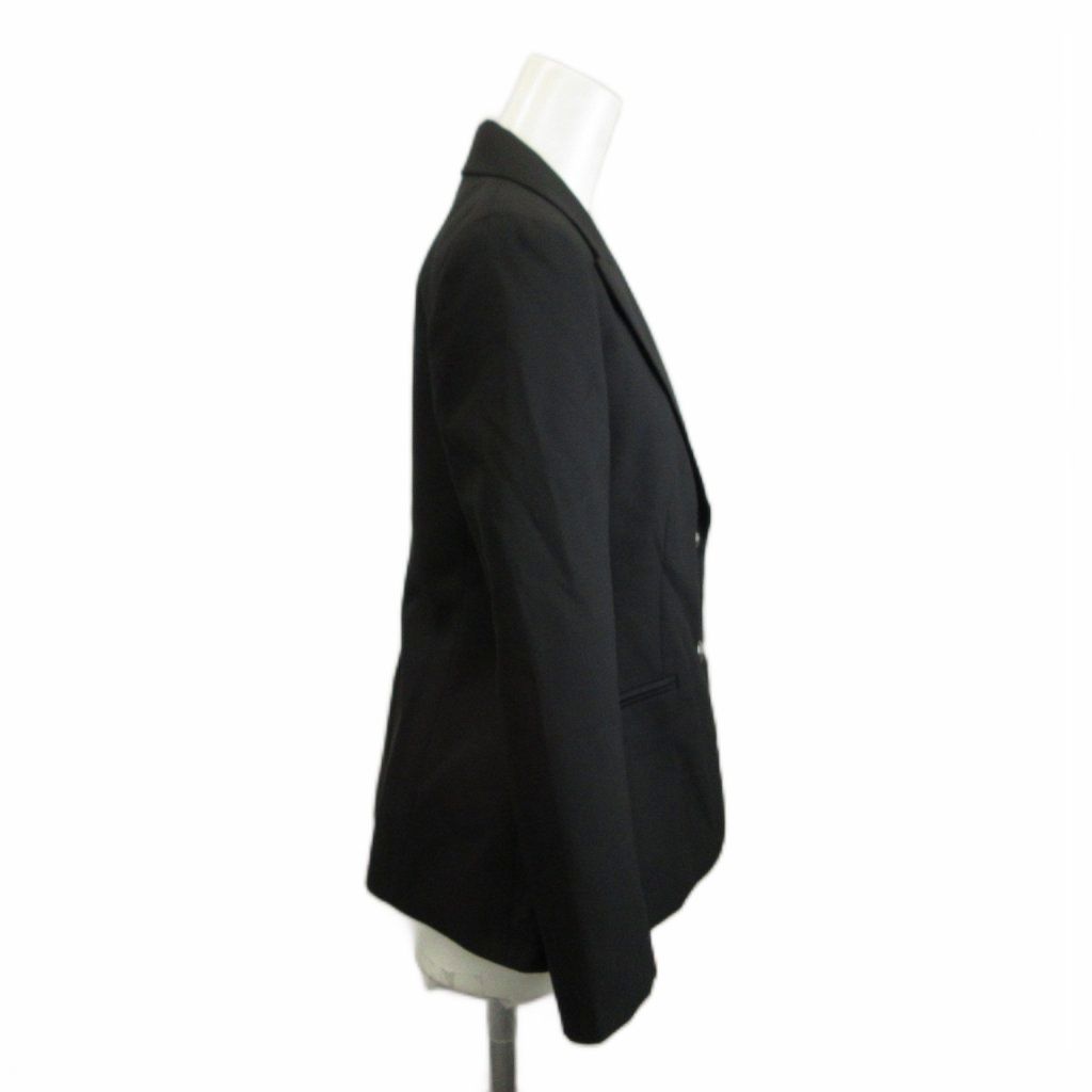 Dior Uniform Uniforme Wool Peak Lapel Tailored Jacket Black CD Logo Button 38 — view 3