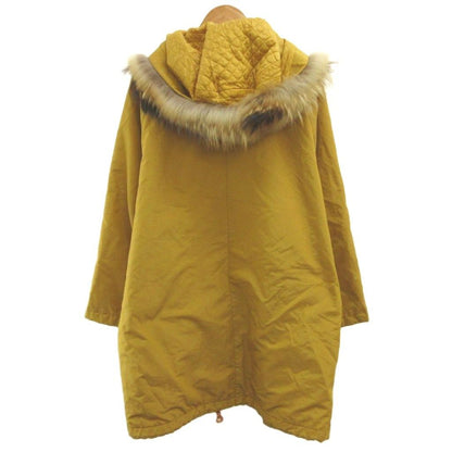 Dior Sports Military Insulation Coat Hood Fur Mustard Yellow Long Sleeve M — view 2