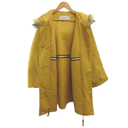 Dior Sports Military Insulation Coat Hood Fur Mustard Yellow Long Sleeve M — view 5