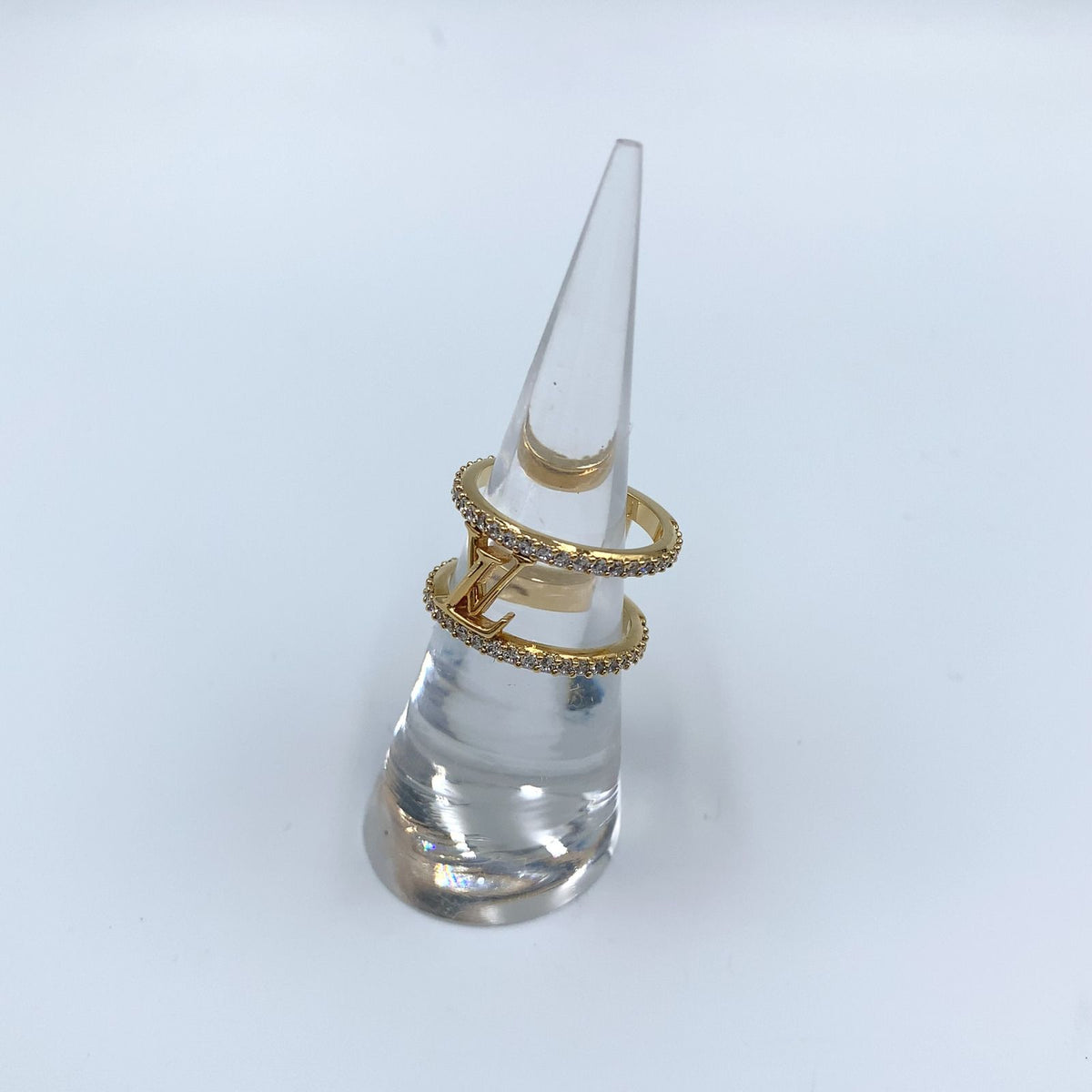 Louis Vuitton LV Iconic Strass Rhinestone Clear Gold Ring — view 6