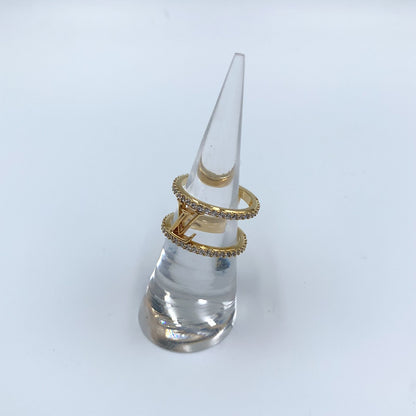 Louis Vuitton LV Iconic Strass Rhinestone Clear Gold Ring — view 6