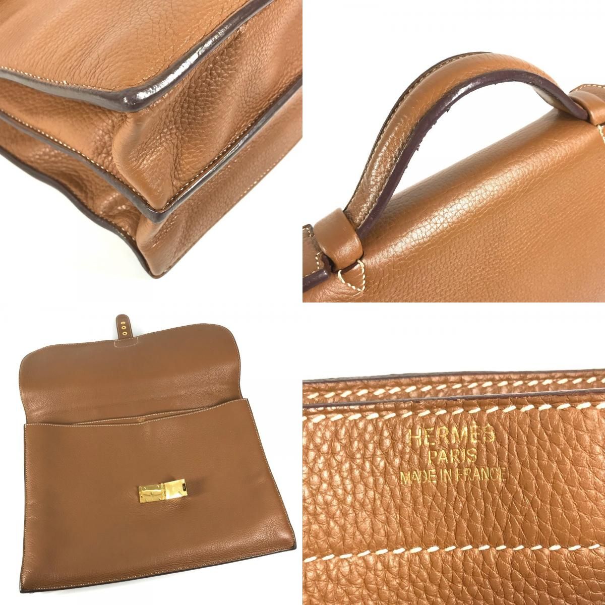 Hermes Business Bag Sac a Depeches 41 Taurillon Clemence Brown — view 7