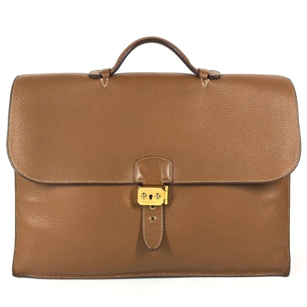 Hermes Business Bag Sac a Depeches 41 Taurillon Clemence Brown