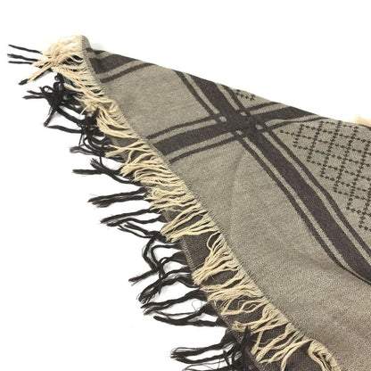 Gucci Shawl Fur Haori Tippet GG Logo Wool Brown Scarf — view 6