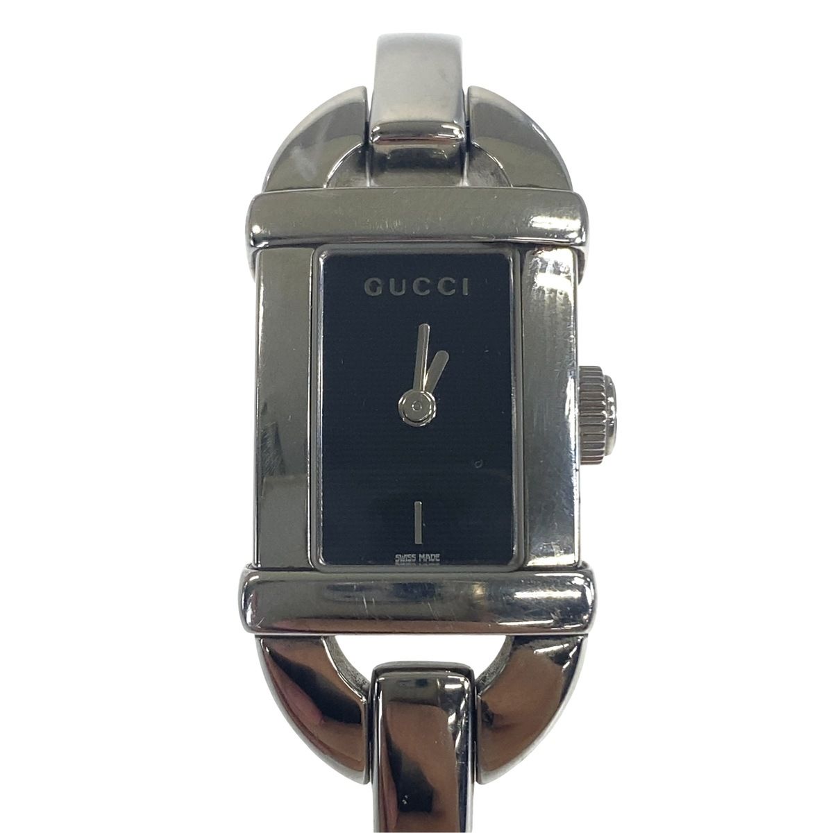 Gucci Vintage Silver Black Stainless Steel Watch
