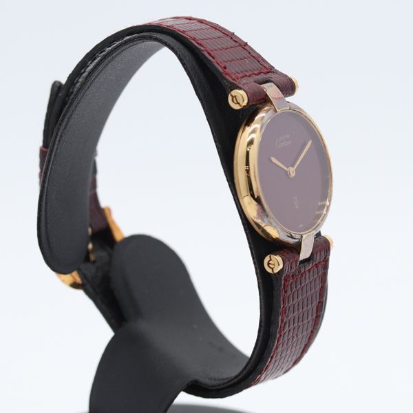 Cartier Must Vendome SM 18 Bordeaux Dial Watch — view 2
