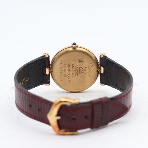 Cartier Must Vendome SM 18 Bordeaux Dial Watch — view 4