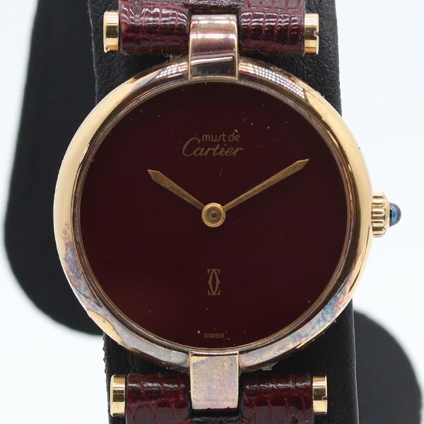 Cartier Must Vendome SM 18 Bordeaux Dial Watch
