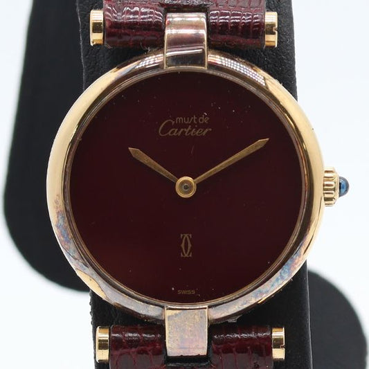 Cartier Must Vendome SM 18 Bordeaux Dial Watch