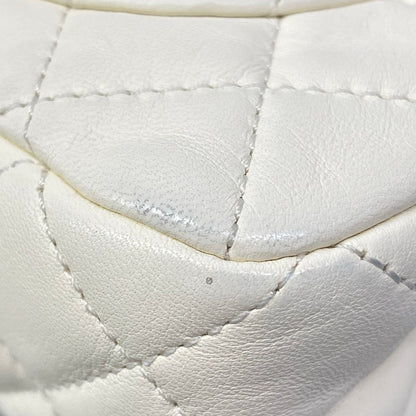Chanel Shoulder Bag Mini Quilted Ivory Lambskin — view 8