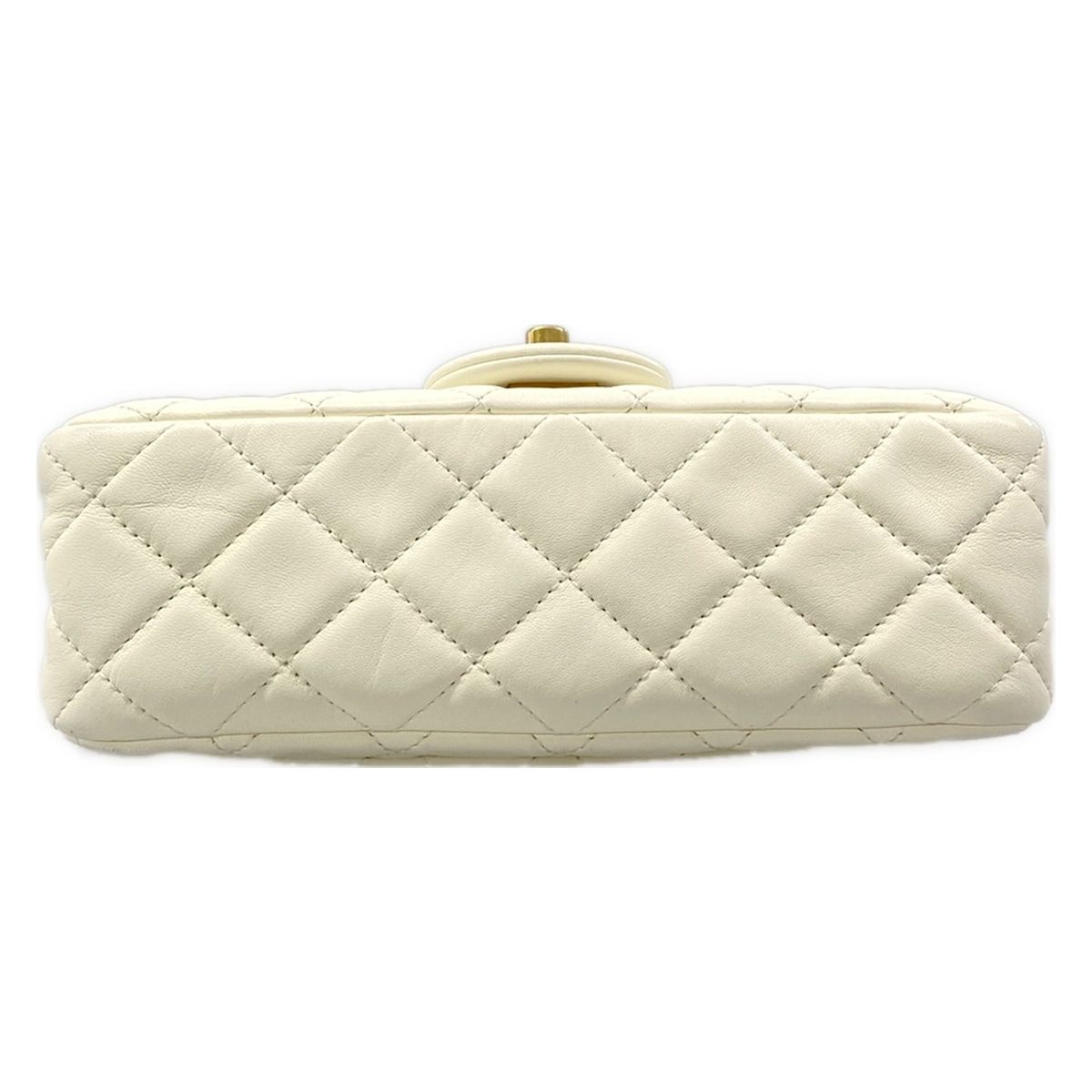 Chanel Shoulder Bag Mini Quilted Ivory Lambskin — view 5