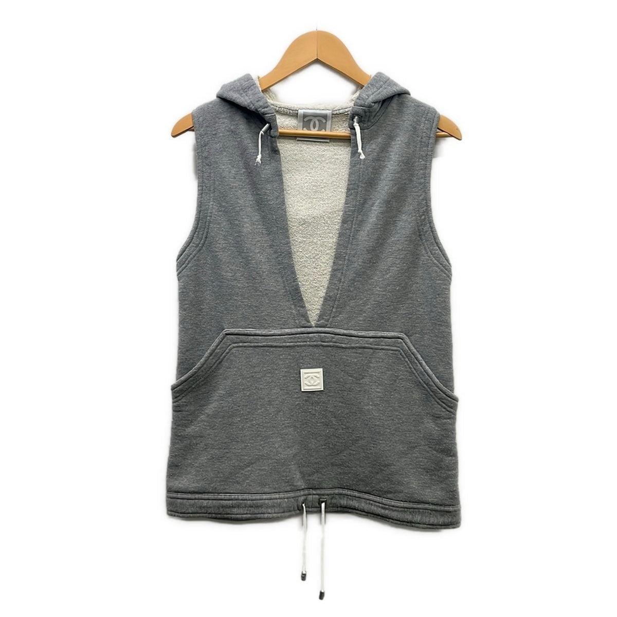 Chanel Vest M Sport Line Light Gray 38