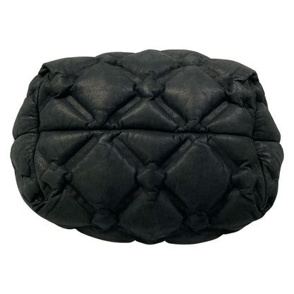 Chanel Shoulder Bag Bubble Quilt Black Chain Matte Gold Leather — view 5