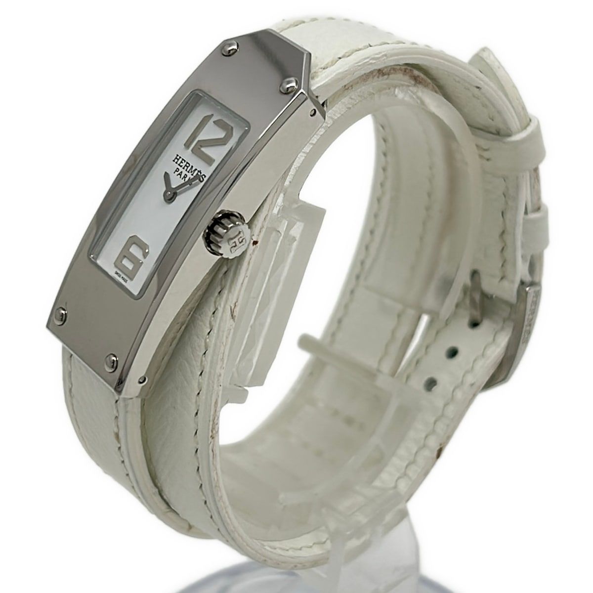 Hermes Watch Kelly 2 Double Wrap Leather Strap I White — view 2