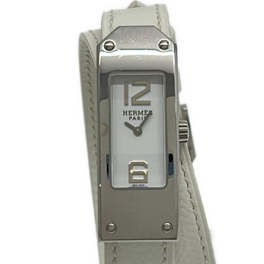 Hermes Watch Kelly 2 Double Wrap Leather Strap I White