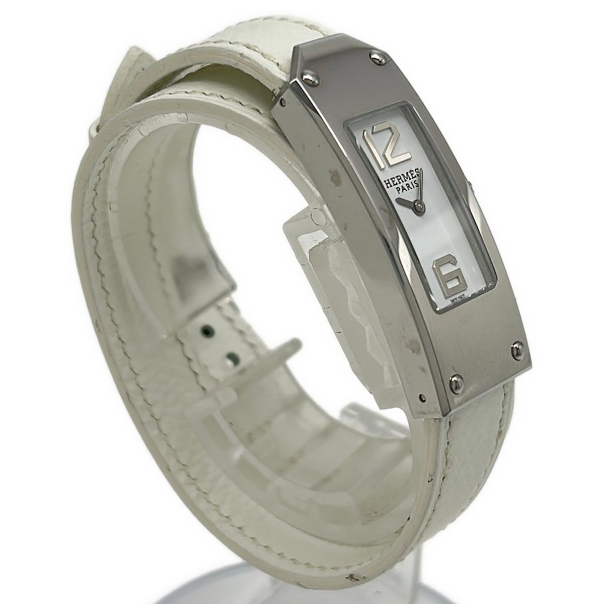 Hermes Watch Kelly 2 Double Wrap Leather Strap I White — view 3