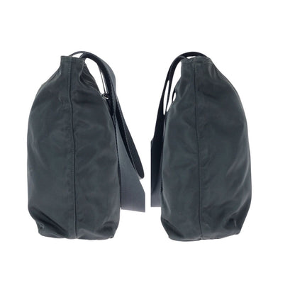 Prada Tessuto Black Silver Nylon Shoulder Bag — view 8