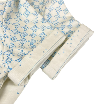 Louis Vuitton Short Sleeve Shirt Wide Denim White Blue Multi Cotton L — view 7