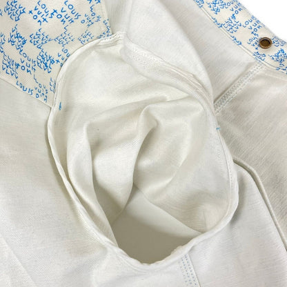 Louis Vuitton Short Sleeve Shirt Wide Denim White Blue Multi Cotton L — view 8