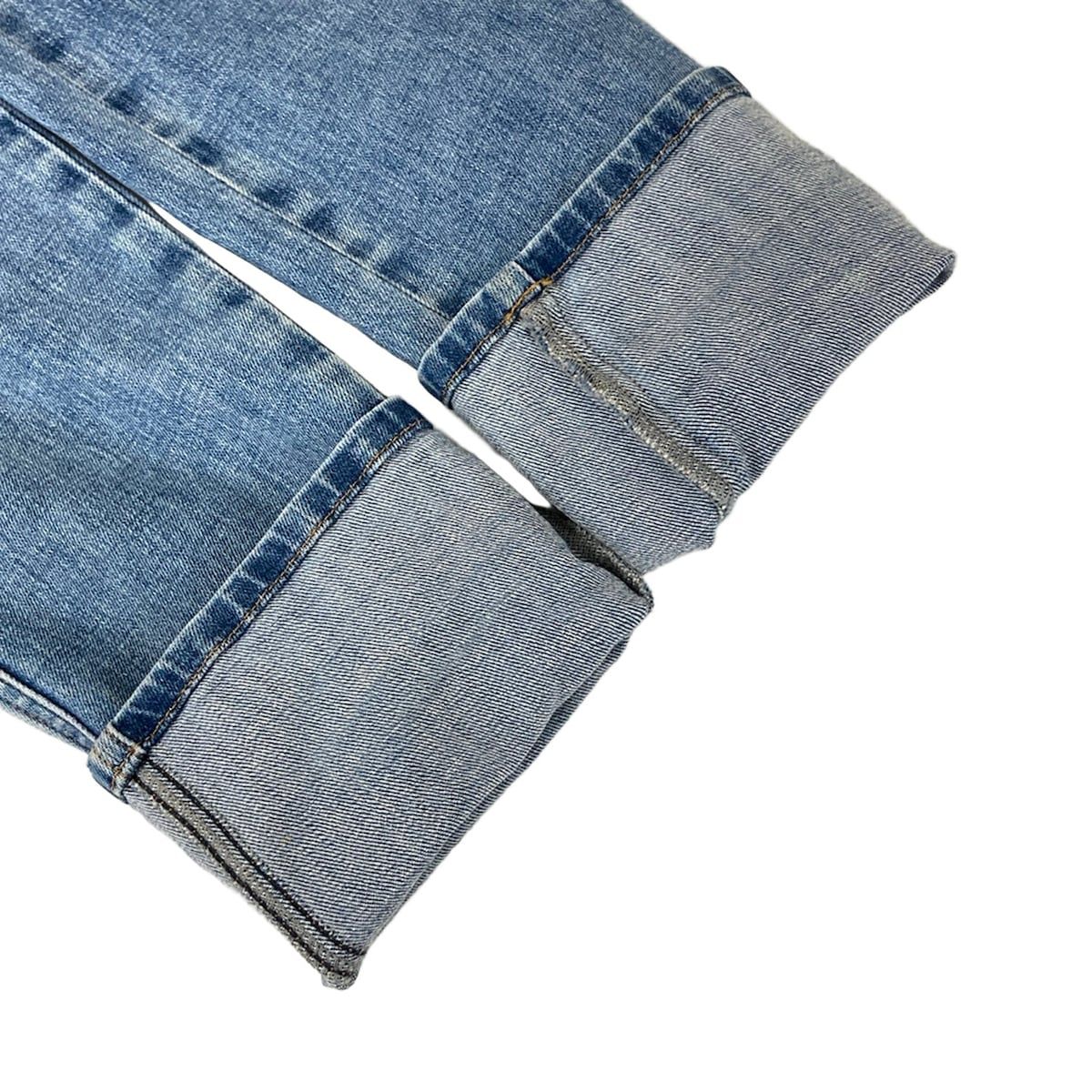 Chanel Jeans S Light Blue Lambskin Fur CC Logo Rhinestone Cotton 34 — view 6