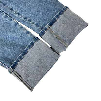 Chanel Jeans S Light Blue Lambskin Fur CC Logo Rhinestone Cotton 34 — view 6