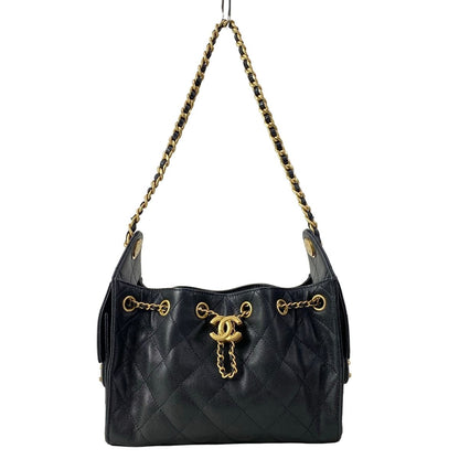 Chanel Shoulder Bag 25 Mini Black Chain Vintage Gold