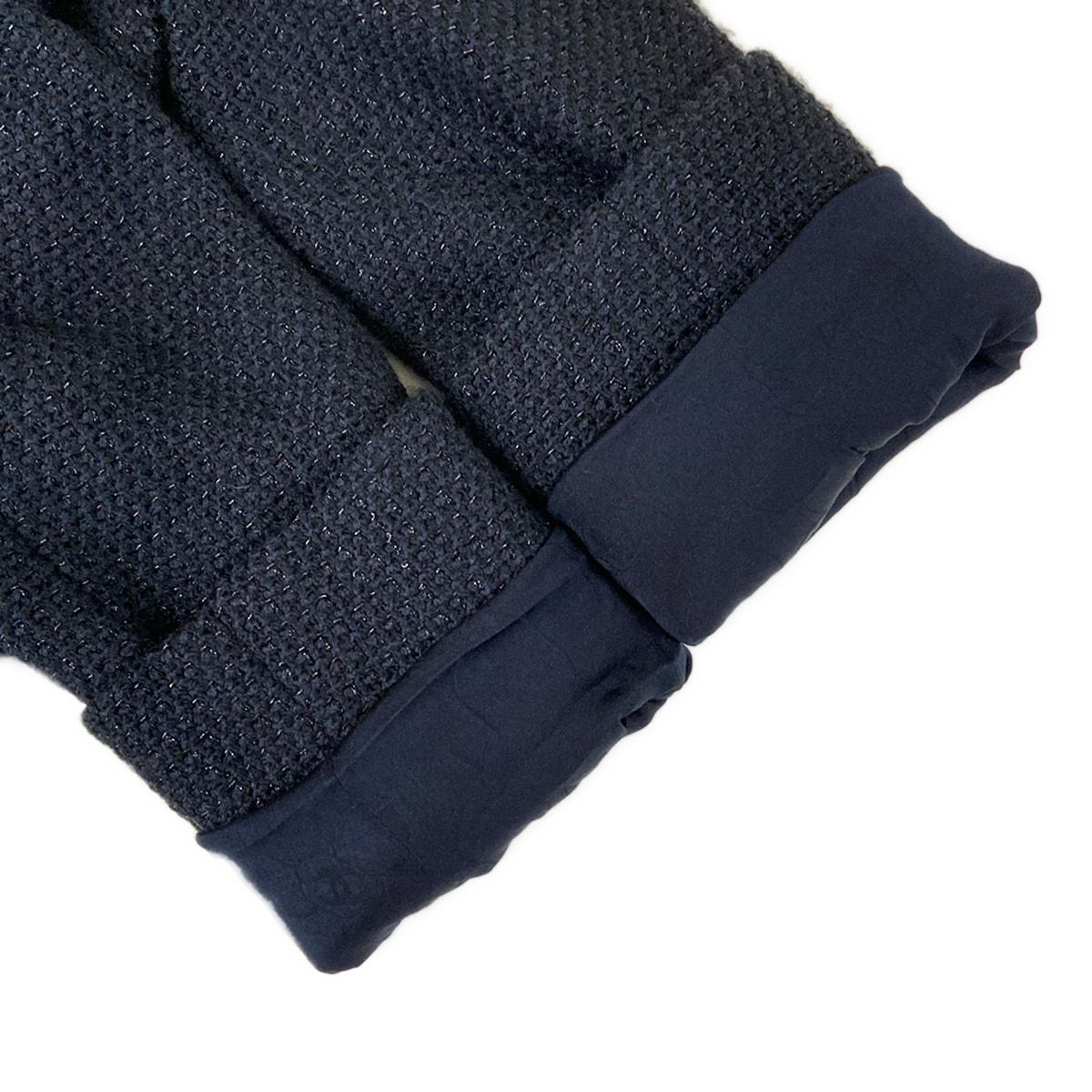 Chanel Jacket S Dark Navy Tweed Glitter Double Cotton 36 — view 6